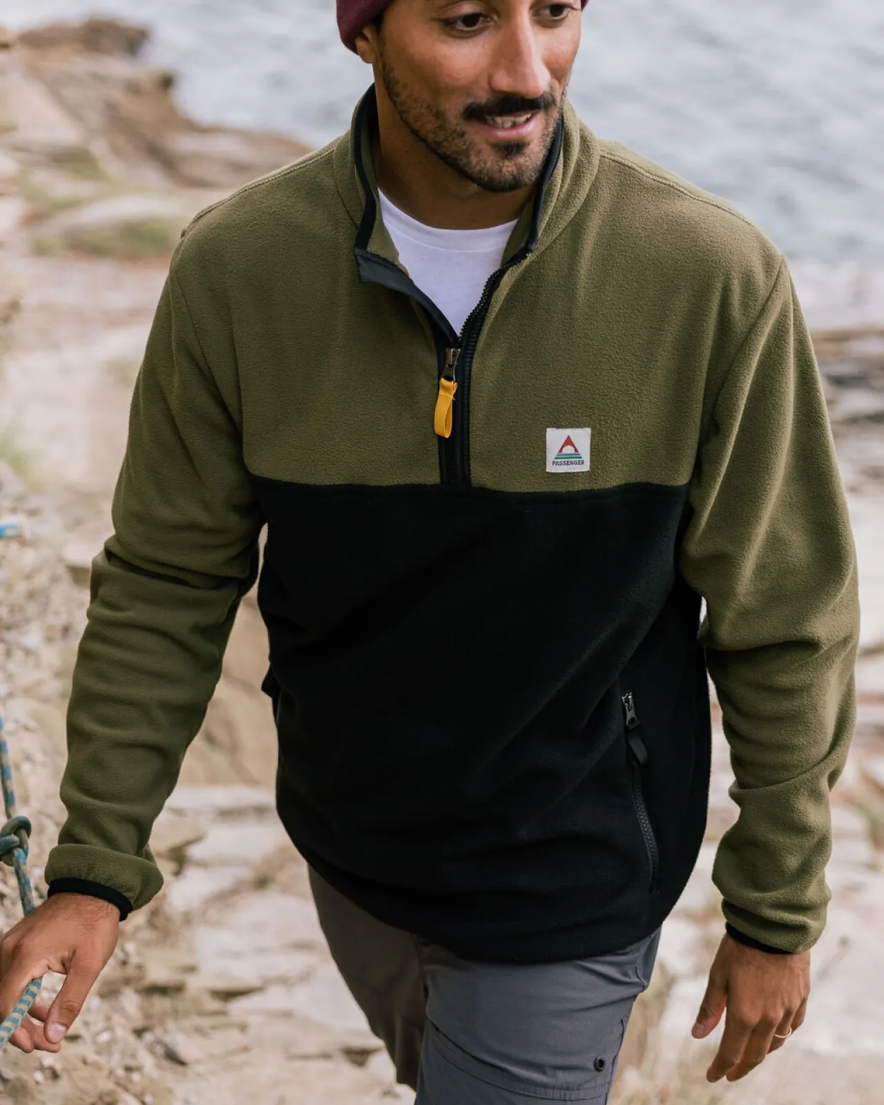 New Set Off recycelter Polar 1/4 Zip Fleece - Herren Fleece | Fleece