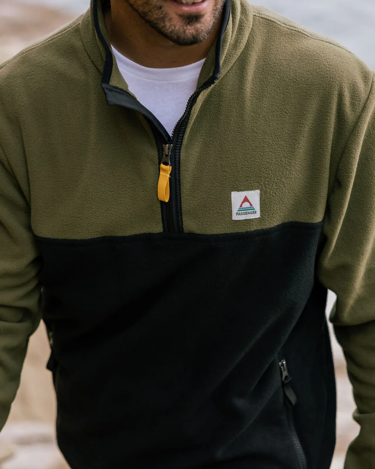 set_off_recycelter_polar__zip_fleece__khaki_3.webp New Set Off recycelter Polar 1/4 Zip Fleece - Herren Fleece | Fleece
