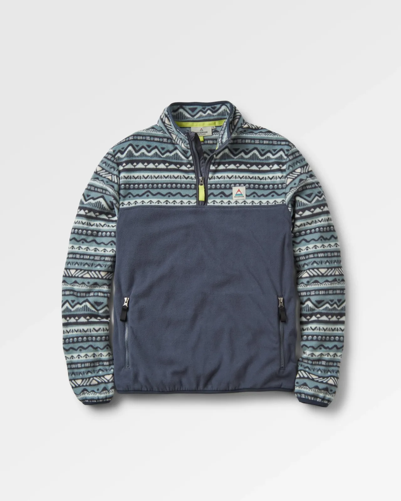 Fashion Set Off Recycled Polar 1/4 Zip Fleece - Mountain Geo Stormy Sea Herren Fleece | Fleece