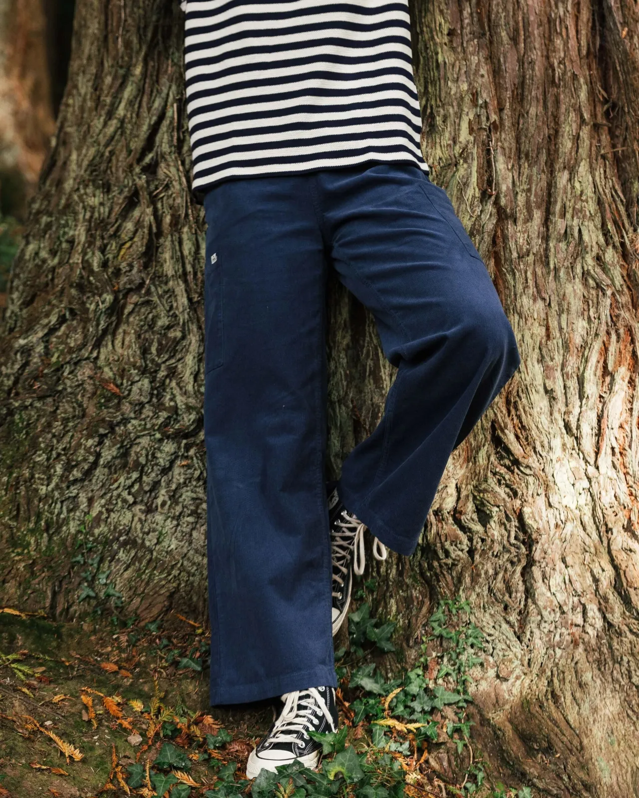New Someday Bio Cordhose - Dunkler Denim Damen Latzhosen & Hosen