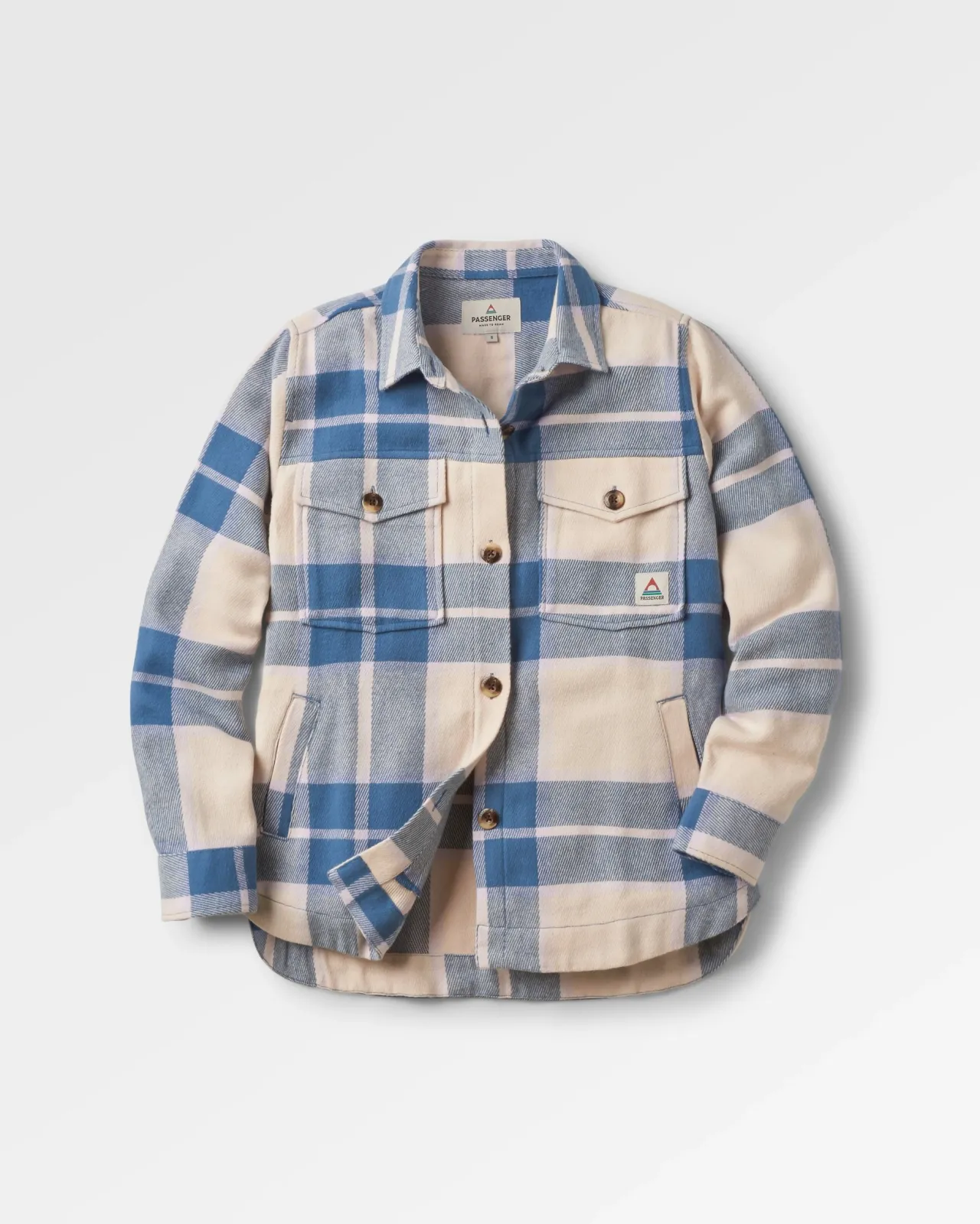 Best Stella Bio-Baumwoll-Langarmshirt - Provinz Blau Karo Damen Hemden