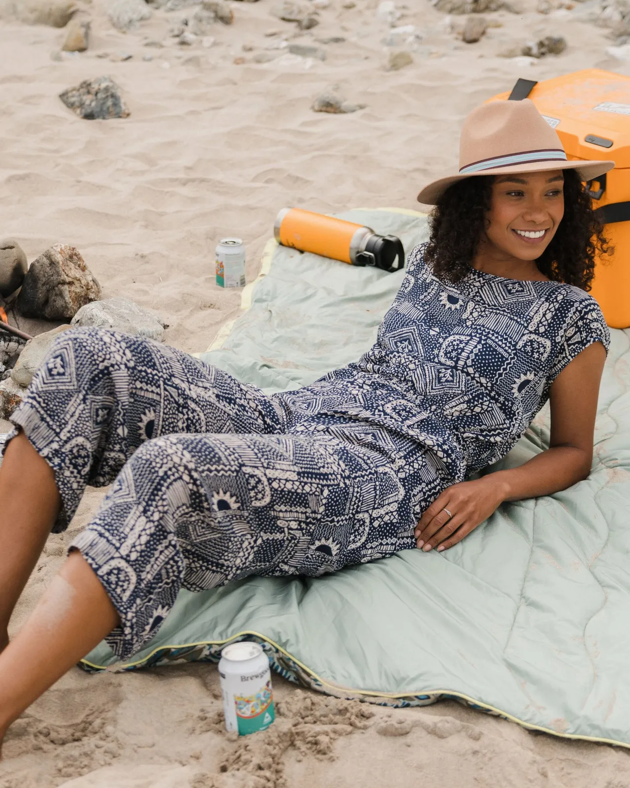 Outlet Thimbleberry Jumpsuit - Vintage Patchwork Marineblau Damen Jumpsuits & Playsuits | Latzhosen & Hosen