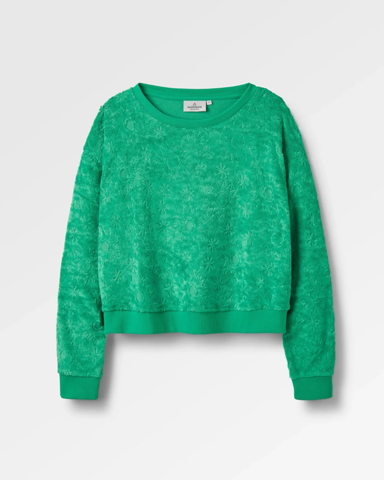 Discount Vibes Texturiertes Langarmshirt - Grüne Fichte Damen Oberteile & T-shirts