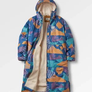 Store Waves Recycelter Sherpa Gefütterter Surf Poncho - Tiefblaues Camo Surf-ponchos | Surf-ponchos