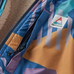 Store Waves Recycelter Sherpa Gefütterter Surf Poncho - Tiefblaues Camo Surf-ponchos | Surf-ponchos